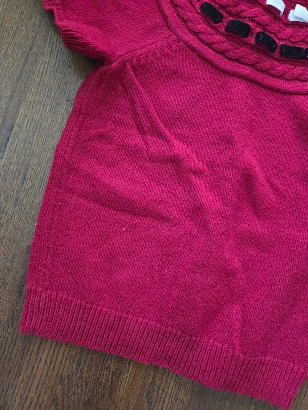 Vtg Gymboree Girls Small 5/6 Red Turtleneck Sweater